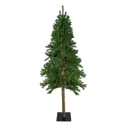 7' Pre-Lit Alpine Artificial Christmas Tree - Multi Lights