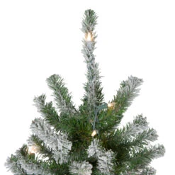 7' Pre-Lit Pencil Flocked Alpine Artificial Christmas Tree - Clear Lights -Beauty Wreaths Shop northlight v27441 2updated 94542.1676305834