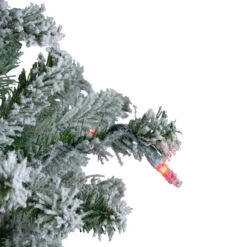 Set Of 3 Pre-Lit Flocked Alpine Artificial Christmas Trees 5' - Multi Lights -Beauty Wreaths Shop northlight v27441 4 67144.1667533894