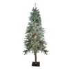 7' Pre-Lit Pencil Flocked Alpine Artificial Christmas Tree - Clear Lights -Beauty Wreaths Shop northlight v27441updated 94744.1676305833
