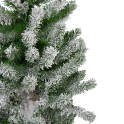 Set Of 3 Slim Flocked Alpine Artificial Christmas Trees 6' - Unlit -Beauty Wreaths Shop northlight v27444 2updatede 50781.1667533898
