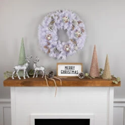 Icy White Iridescent Spruce Artificial Christmas Wreath, 24-Inch, Unlit 6 Icy White Iridescent Spruce Artificial Christmas Wreath, 24-Inch, Unlit -Beauty Wreaths Shop northlight v87059 1 80746.1667580453