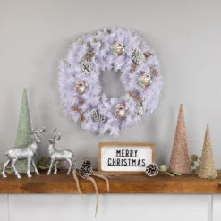Icy White Iridescent Spruce Artificial Christmas Wreath, 24-Inch, Unlit 7 Icy White Iridescent Spruce Artificial Christmas Wreath, 24-Inch, Unlit -Beauty Wreaths Shop northlight v87059 3 77768.1667580453
