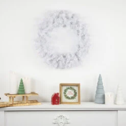 Icy White Iridescent Spruce Artificial Christmas Wreath - 18-Inch, Unlit -Beauty Wreaths Shop northlight v87059 styled 20067.1671643434