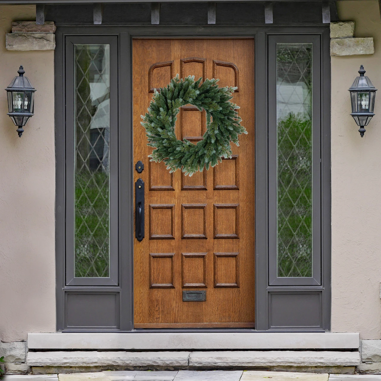 Blue Spruce Artificial Christmas Wreath, 24-Inch, Unlit 4 Blue Spruce Artificial Christmas Wreath, 24-Inch, Unlit - Image 2