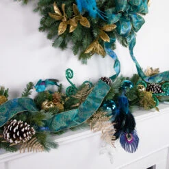 9' X 14" Blue Spruce Artificial Christmas Garland, Unlit -Beauty Wreaths Shop northlight v94164 styled 3 16391.1681481524