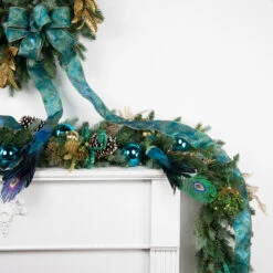 9' X 14" Blue Spruce Artificial Christmas Garland, Unlit -Beauty Wreaths Shop northlight v94164 styled 4 57932.1681481524