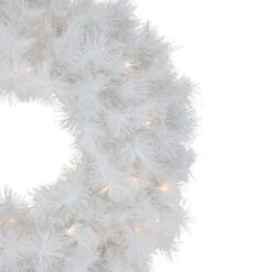 Pre-Lit White Alaskan Pine Artificial Christmas Wreath, 24-Inch, Warm White LED Lights -Beauty Wreaths Shop northlight v94181 2new2023 33964.1675807715