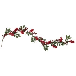 5' X 3.25" Red Berries With Leaves Artificial Christmas Garland, Unlit -Beauty Wreaths Shop northlight vm02194 1update 78138.1667530660