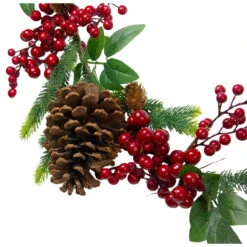 5' X 4.75" Pine Springs, Berries And Pine Cones Artificial Christmas Garland - Unlit -Beauty Wreaths Shop northlight vm02197 1 21925.1667488241