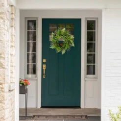 Green And Brown Foliage Artificial Spring Wreath With Nest - 24-Inch, Unlit -Beauty Wreaths Shop northlight vm18638 3 53750.1667536468