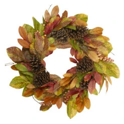 Leaves And Berries Twig Artificial Thanksgiving Wreath - 26-Inch, Unlit