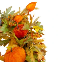 Velvet Pumpkins And Wheat Artificial Fall Harvest Wreath - 24-Inch, Unlit -Beauty Wreaths Shop northlight vm26532 4 08323.1667573685