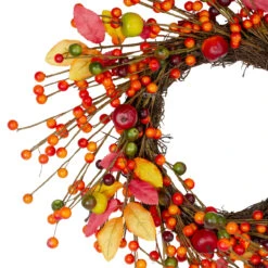 Berries And Apples Foliage Twig Artificial Thanksgiving Wreath - 18-Inch, Unlit -Beauty Wreaths Shop northlight vm26538 1 17121.1667529975