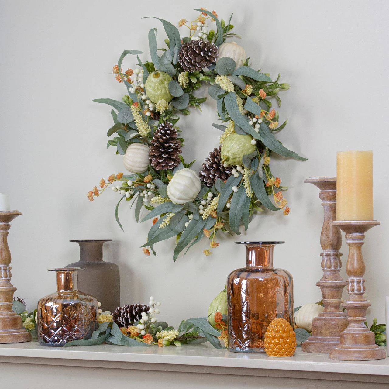 Gourds And Foliage Artificial Thanksgiving Wreath - 24-Inch, Unlit 4 Gourds And Foliage Artificial Thanksgiving Wreath - 24-Inch, Unlit - Image 2