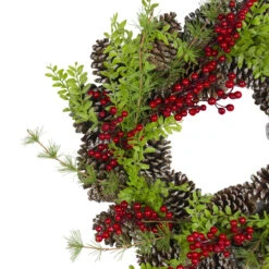 Frosted Pine Cones And Berries Artificial Christmas Wreath - 18-Inch, Unlit -Beauty Wreaths Shop northlight vm26540 1 51935.1667578028