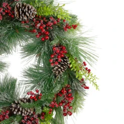 Iced Red Berries And Mixed Pine Artificial Christmas Wreath - 32 Inch, Unllit -Beauty Wreaths Shop northlight vm26542 1 99525.1667624216