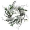Iced White Poinsettia Artificial Christmas Wreath - 22 Inch, Unlit 2 Iced White Poinsettia Artificial Christmas Wreath - 22 Inch, Unlit -Beauty Wreaths Shop northlight vm26552 80226.1667491064