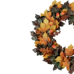 Brown And Green Autumn Harvest Artificial Leaves Wreath - 20 Inch, Unlit -Beauty Wreaths Shop northlight vm37747 2 78538.1667656715