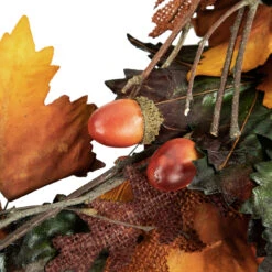 Brown And Green Autumn Harvest Artificial Leaves Wreath - 20 Inch, Unlit -Beauty Wreaths Shop northlight vm37747 5 92454.1667656715
