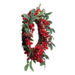 Red Berries And Two-Tone Green Leaves Artificial Christmas Wreath - 18-Inch, Unlit 12 Red Berries And Two-Tone Green Leaves Artificial Christmas Wreath - 18-Inch, Unlit -Beauty Wreaths Shop northlight vm37805 1 47748.1667488414
