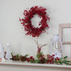 Red Berry Artificial Christmas Twig Wreath - 20-Inch, Unlit -Beauty Wreaths Shop northlight vm37811 4 20462.1667488392