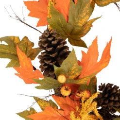 Leaves, Pinecones And Berries Artificial Fall Harvest Wreath, 24-Inch, Unlit -Beauty Wreaths Shop northlight vm37826 2 19157.1684449405