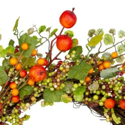 Apples And Berries Artificial Fall Harvest Wreath - 22 Inch, Unlit -Beauty Wreaths Shop northlight vm37837 4 16843.1667662605