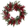Frosted Red Berries And Foliage Artificial Christmas Wreath,18-Inch, Unlit