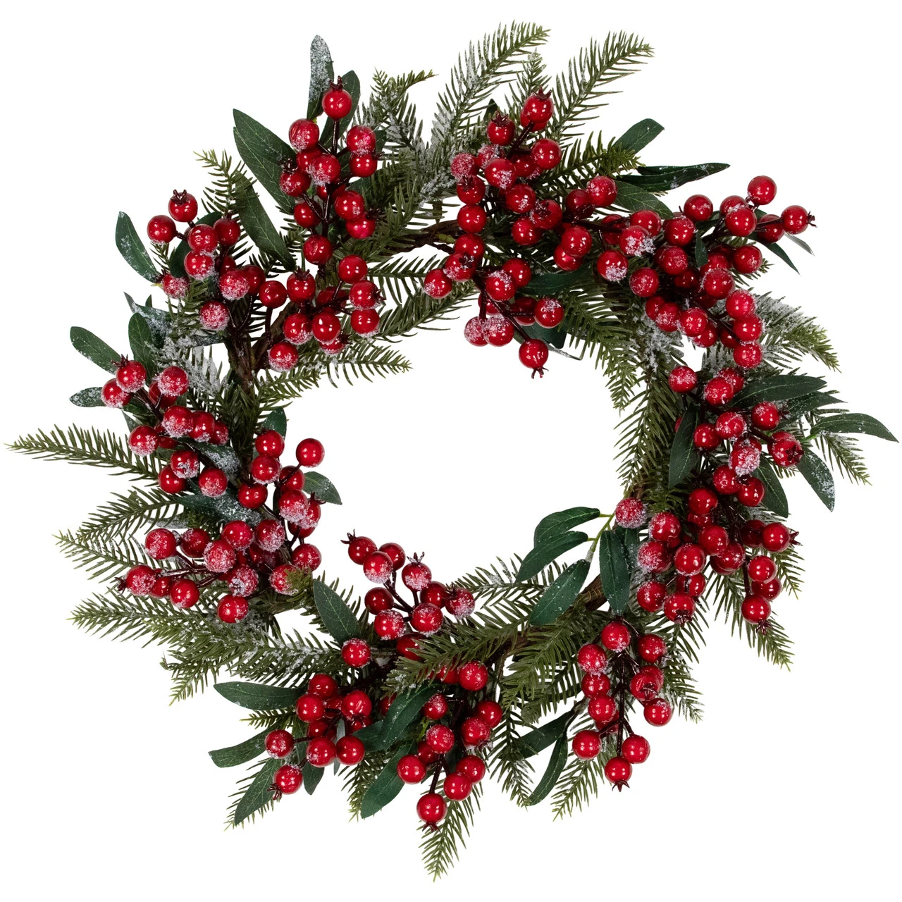 Frosted Red Berries And Foliage Artificial Christmas Wreath,18-Inch, Unlit 3 Frosted Red Berries And Foliage Artificial Christmas Wreath,18-Inch, Unlit