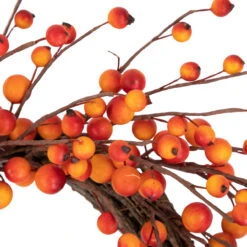 Orange Berries And Twig Artificial Fall Harvest Wreath 14- Inch, Unlit 15 Orange Berries And Twig Artificial Fall Harvest Wreath 14- Inch, Unlit -Beauty Wreaths Shop northlight vm37851 3 55896.1684449119