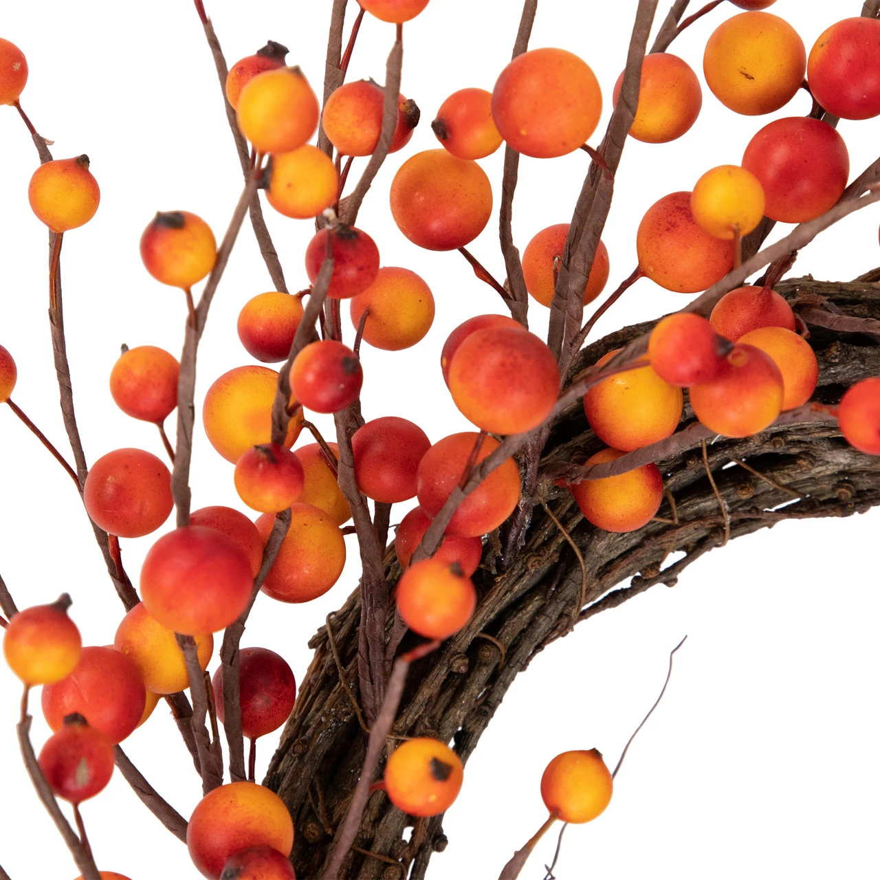 Orange Berries And Twig Artificial Fall Harvest Wreath 14- Inch, Unlit 7 Orange Berries And Twig Artificial Fall Harvest Wreath 14- Inch, Unlit - Image 5
