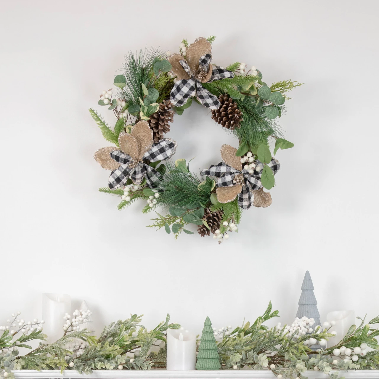 Magnolia And Frosted Pine Cones Artificial Christmas Wreath -22-Inch, Unlit 4 Magnolia And Frosted Pine Cones Artificial Christmas Wreath -22-Inch, Unlit - Image 2