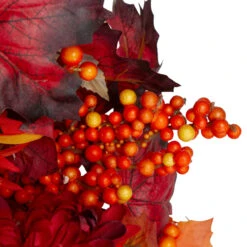 Leaves And Flowers Fall Harvest Wreath - 24-Inch, Unlit -Beauty Wreaths Shop northlight vm89234 2 38239.1667574723