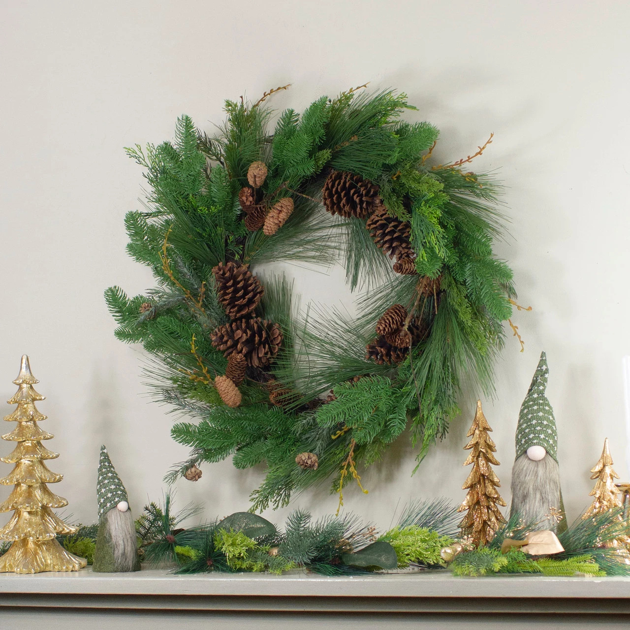 Pine Cone And Cedar Artificial Christmas Wreath - 32-Inch, Unlit 4 Pine Cone And Cedar Artificial Christmas Wreath - 32-Inch, Unlit - Image 2