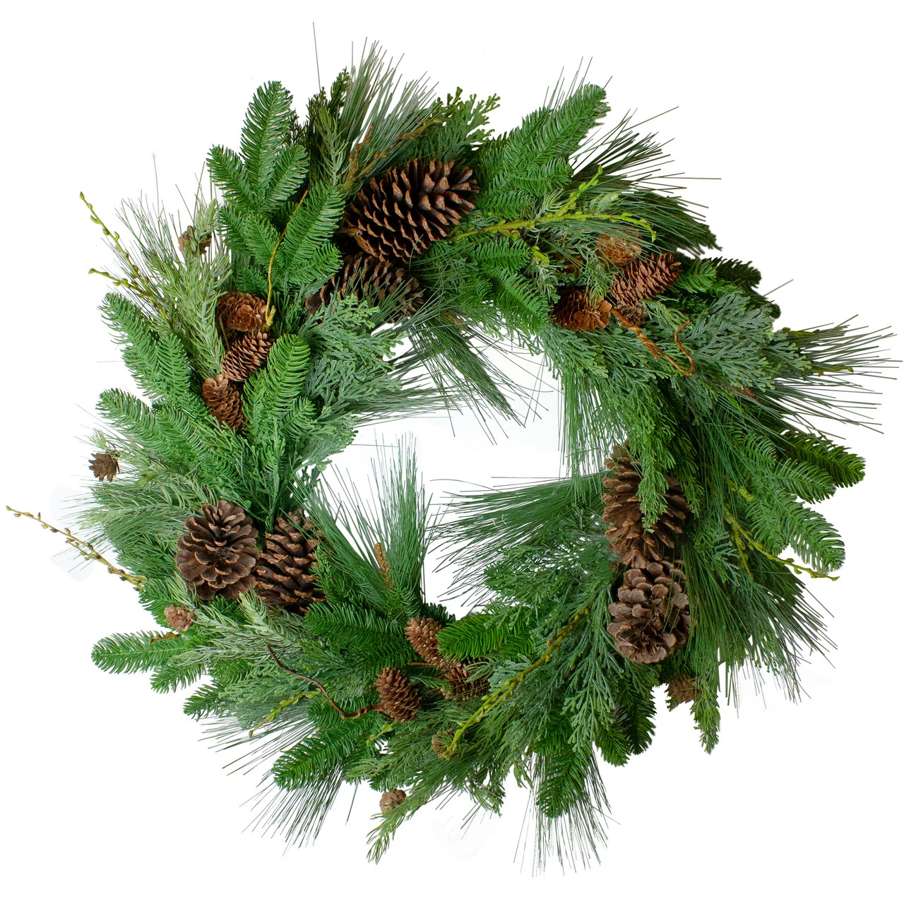 Pine Cone And Cedar Artificial Christmas Wreath - 32-Inch, Unlit 3 Pine Cone And Cedar Artificial Christmas Wreath - 32-Inch, Unlit
