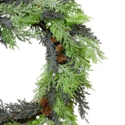 Berry, Cedar And Pine Cone Artificial Christmas Wreath - 24-Inch, Unlit -Beauty Wreaths Shop northlight vm89280 1 06766.1667576859