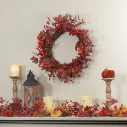 Red Berries Artificial Christmas Wreath - 24-Inch, Unlit 7 Red Berries Artificial Christmas Wreath - 24-Inch, Unlit -Beauty Wreaths Shop northlight vm89286 4 35561.1667530460