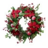 Poinsettias And Red Berries Artificial Christmas Wreath - 30-Inch, Unlit -Beauty Wreaths Shop northlight vm89298 99430.1667491298
