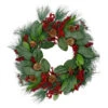 Leaves, Berry And Pine Needle Artificial Christmas Wreath - 24-Inch, Unlit -Beauty Wreaths Shop northlight vm90071 04307.1667569544
