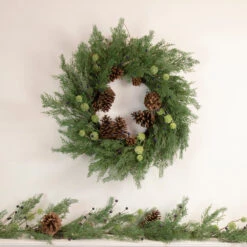 Pinecones And Blueberries Artificial Christmas Wreath, 28-Inch, Unlit -Beauty Wreaths Shop northlight vm92761 vm92772 style 92075.1667531199