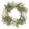 White Berry And Frosted Pine Christmas Wreath, 28-Inch, Unlit