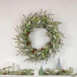 Frosted Pine And Pinecone Christmas Wreath, 30-Inch, Unlit -Beauty Wreaths Shop northlight vm92763 vm92774 style 44402.1667554477