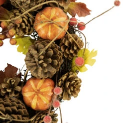 Pinecone And Pumpkin Autumn Harvest Wreath, 13.5-Inch, Unlit -Beauty Wreaths Shop northlight vm92784 2 62230.1667517378