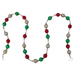 18ct Red And Green Beaded Garland With Christmas Ornaments 30" -Beauty Wreaths Shop northlight wy04152 4 05395.1669227075