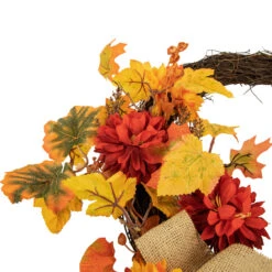 Fall Foliage With Mum Flowers Artificial Thanksgiving Twig Wreath, 20-Inch -Beauty Wreaths Shop northlight x6540 gd 3new 05172.1667586588