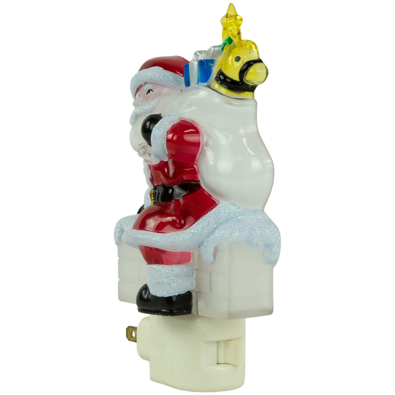 6.25" Santa In Chimney Frosted Christmas Night Light 7 6.25" Santa In Chimney Frosted Christmas Night Light - Image 5