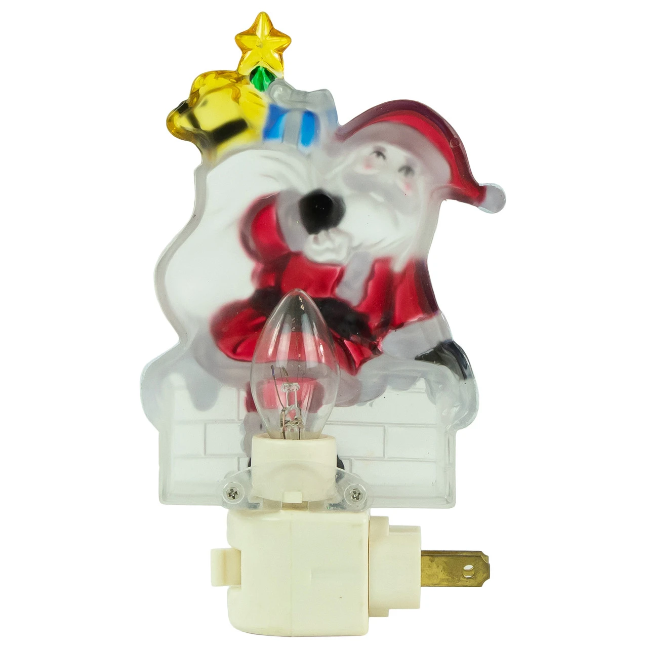6.25" Santa In Chimney Frosted Christmas Night Light 8 6.25" Santa In Chimney Frosted Christmas Night Light - Image 6