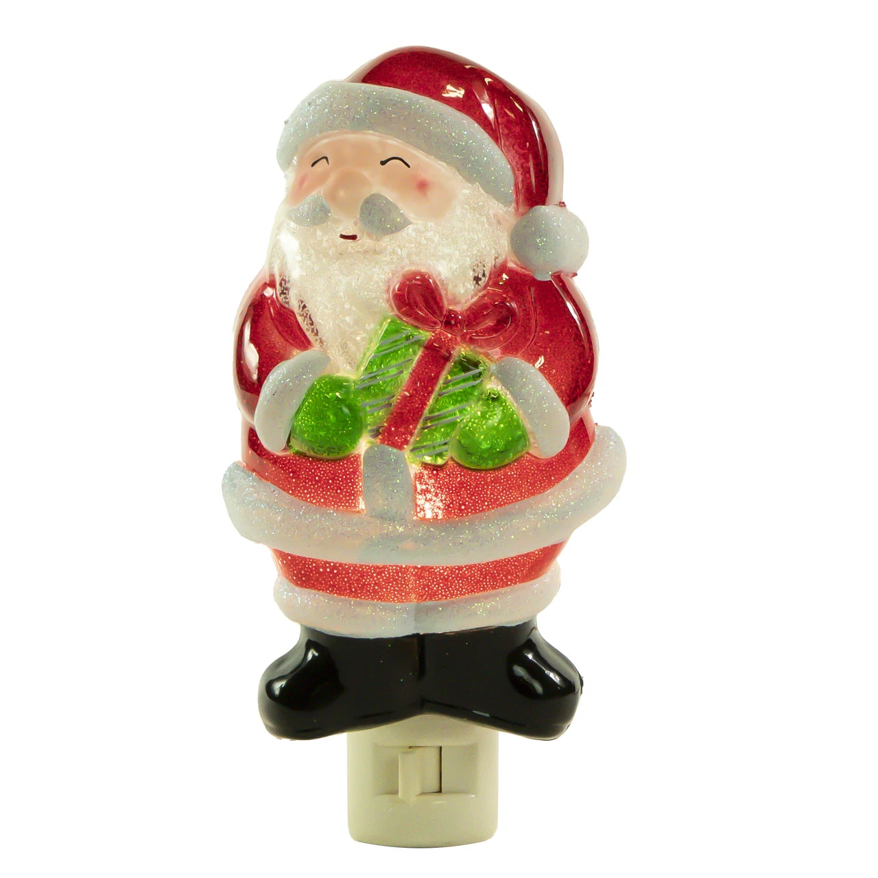 6.75" Santa With Gift Frosted Christmas Night Light 3 6.75" Santa With Gift Frosted Christmas Night Light
