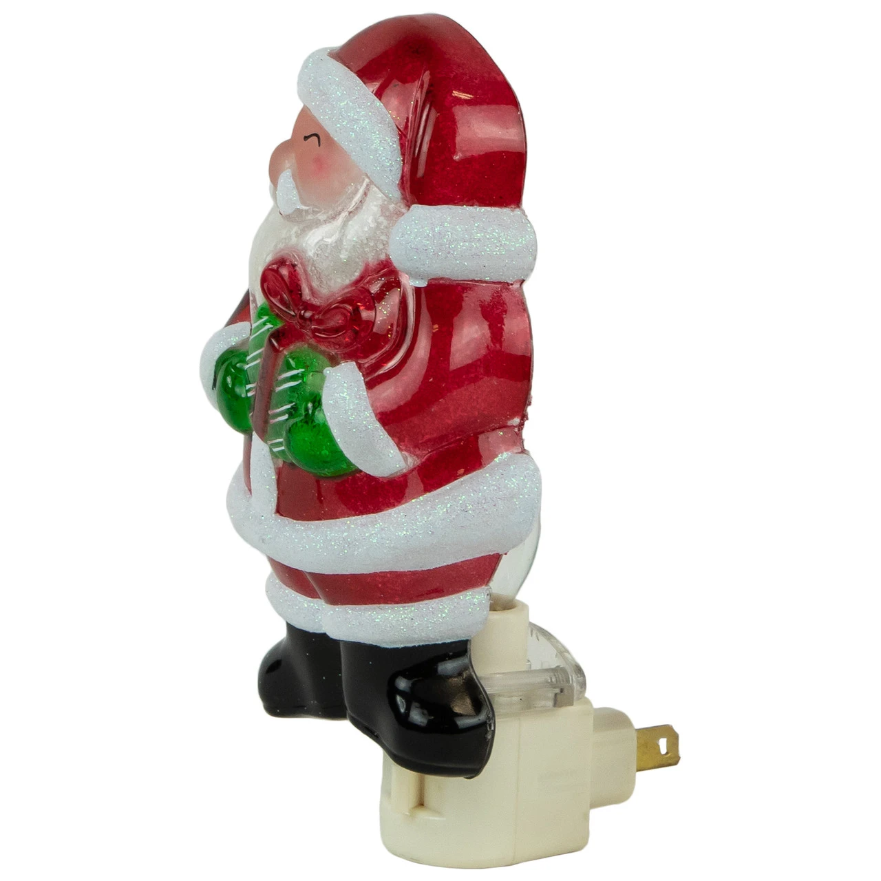 6.75" Santa With Gift Frosted Christmas Night Light 6 6.75" Santa With Gift Frosted Christmas Night Light - Image 4